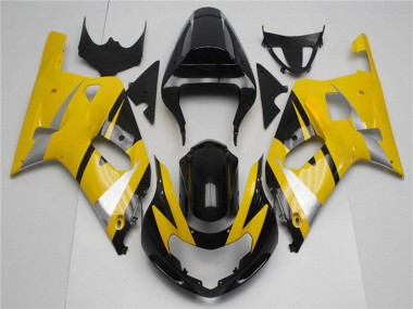 Preisgünstige Suzuki GSXR 600/750 Motorrad Verkleidung 2001-2003 - Gelb Silber Glanzendes Schwarz
