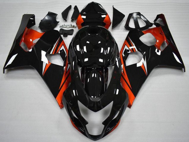 Preisgünstige Suzuki GSXR 600/750 Motorrad Verkleidung 2004-2005 - Glanzendes Schwarz Rot Streifen