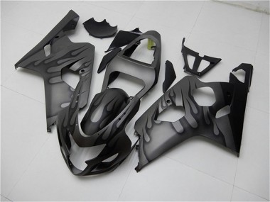 Preisgünstige Suzuki GSXR 600/750 Motorrad Verkleidung 2004-2005 - Grau Schwarz Flamme