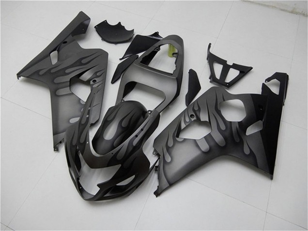 Preisgünstige Suzuki GSXR 600/750 Motorrad Verkleidung 2004-2005 - Grau Schwarz Flamme