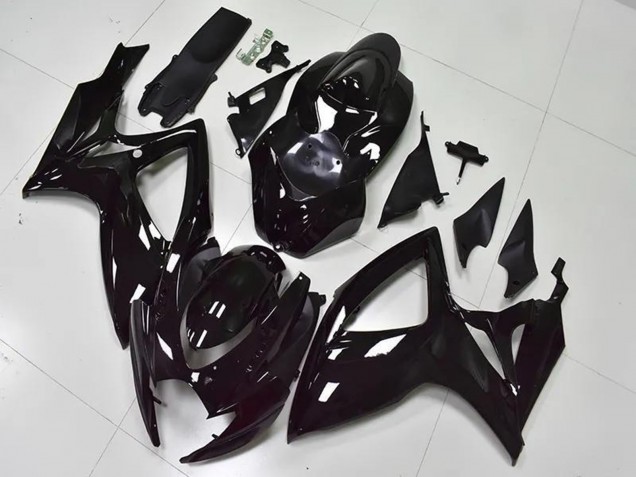 Preisgünstige Suzuki GSXR 600/750 Motorrad Verkleidung 2006-2007 - Glanzendes Schwarz