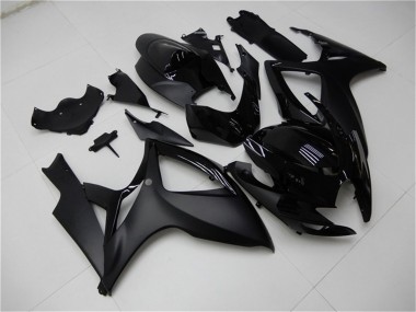 Preisgünstige Suzuki GSXR 600/750 Motorrad Verkleidung 2006-2007 - Matt Schwarz Glanzendes Schwarz
