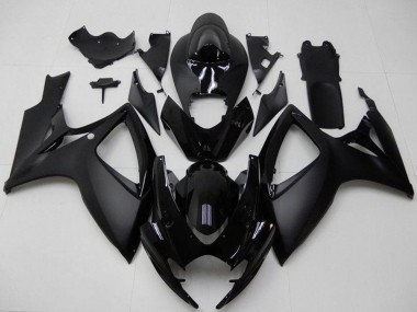 Preisgünstige Suzuki GSXR 600/750 Motorrad Verkleidung 2006-2007 - Matt Schwarz Glanzendes Schwarz