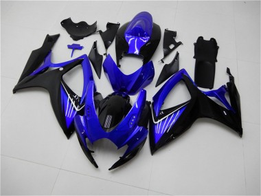 Preisgünstige Suzuki GSXR 600/750 Motorrad Verkleidung 2006-2007 - Blau Glanzendes Schwarz