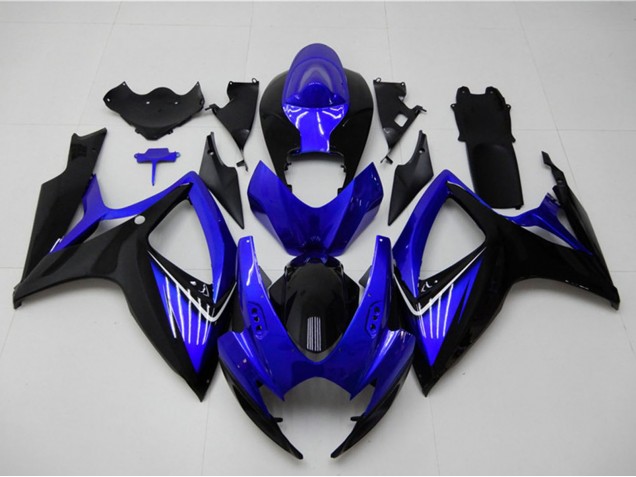 Preisgünstige Suzuki GSXR 600/750 Motorrad Verkleidung 2006-2007 - Blau Glanzendes Schwarz