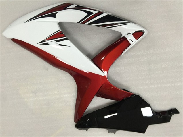 Preisgünstige Suzuki GSXR 600/750 Motorrad Verkleidung 2008-2010 - Weiss Rot Glanzendes Schwarz