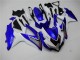 Preisgünstige Suzuki GSXR 600/750 Motorrad Verkleidung 2008-2010 - Weiss Blau Schwarz Rot Linie