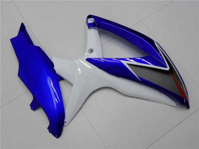 Preisgünstige Suzuki GSXR 600/750 Motorrad Verkleidung 2008-2010 - Weiss Blau Schwarz Rot Linie