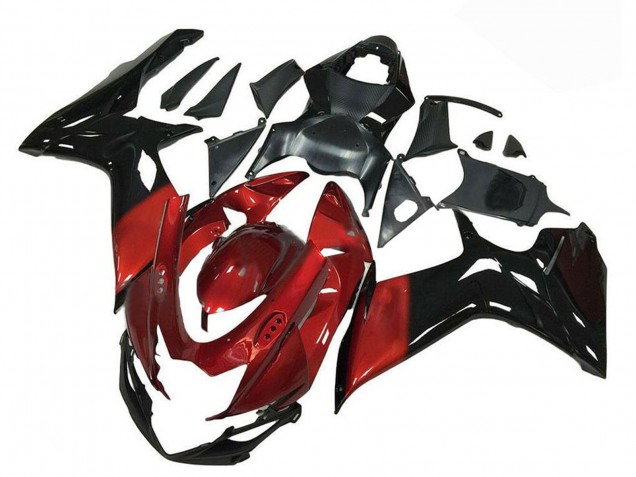 Preisgünstige Suzuki GSXR 600/750 Motorrad Verkleidung 2011-2024 - Rot Glanzendes Schwarz
