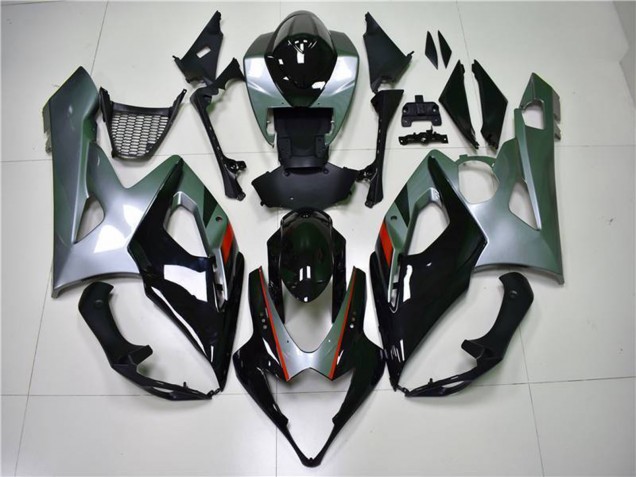 Preisgünstige Suzuki GSXR 1000 Motorrad Verkleidung 2005-2006 - Glanzendes Schwarz Silber