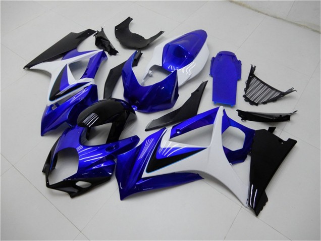 Preisgünstige Suzuki GSXR 1000 Motorrad Verkleidung 2007-2008 - Weiss Blau Schwarz Kein Aufkleber