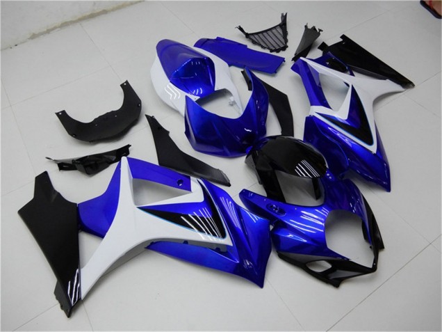 Preisgünstige Suzuki GSXR 1000 Motorrad Verkleidung 2007-2008 - Weiss Blau Schwarz Kein Aufkleber