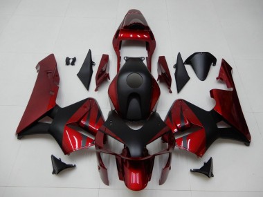 Preisgünstige Honda CBR600RR Motorrad Verkleidung 2003-2004 - Rot Matt Schwarz Streifen
