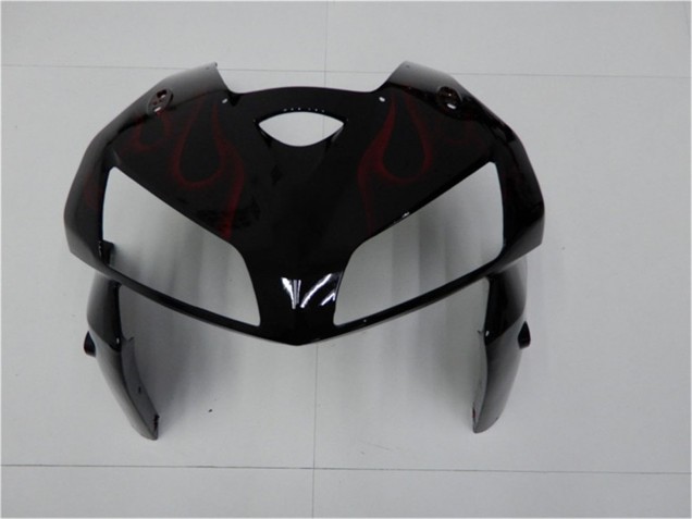 Preisgünstige Honda CBR600RR Motorrad Verkleidung Kit 2005-2006 - Glanzendes Schwarz Rot Flamme