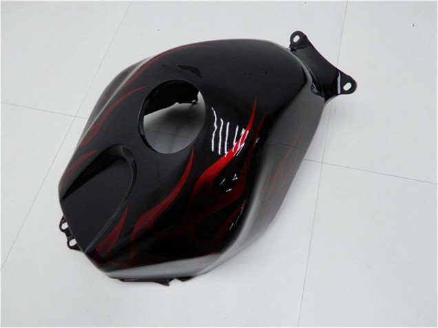 Preisgünstige Honda CBR600RR Motorrad Verkleidung Kit 2005-2006 - Glanzendes Schwarz Rot Flamme