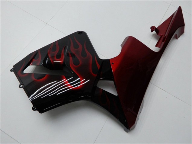 Preisgünstige Honda CBR600RR Motorrad Verkleidung Kit 2005-2006 - Glanzendes Schwarz Rot Flamme