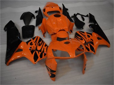 Preisgünstige Honda CBR600RR Motorrad Verkleidung 2005-2006 - Orange Schwarz Flamme