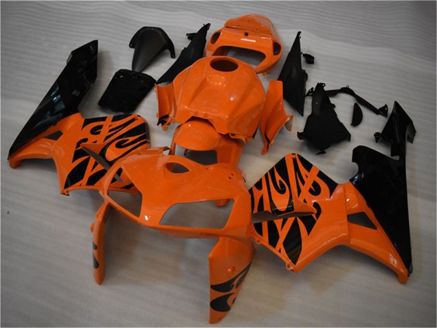 Preisgünstige Honda CBR600RR Motorrad Verkleidung 2005-2006 - Orange Schwarz Flamme