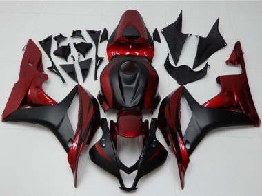 Preisgünstige Honda CBR600RR Motorrad Verkleidung Kit 2007-2008 - Rot Matt Schwarz