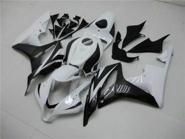 Preisgünstige Honda CBR600RR Motorrad Verkleidung 2007-2008 - Weiss Glanzendes Schwarz