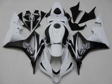 Preisgünstige Honda CBR600RR Motorrad Verkleidung 2007-2008 - Weiss Glanzendes Schwarz