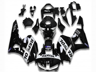 Preisgünstige Honda CBR600RR Motorrad Verkleidung 2013-2023 - Glanzendes Schwarz Weiss Repsol
