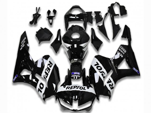 Preisgünstige Honda CBR600RR Motorrad Verkleidung 2013-2023 - Glanzendes Schwarz Weiss Repsol