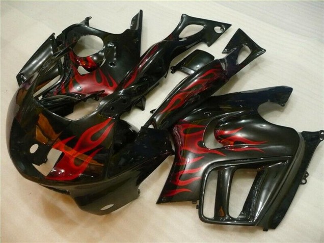 Preisgünstige Honda CBR600 F3 Motorrad Verkleidung 1995-1996 - Glanzendes Schwarz Rot Flamme