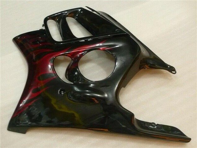 Preisgünstige Honda CBR600 F3 Motorrad Verkleidung 1995-1996 - Glanzendes Schwarz Rot Flamme