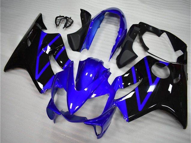 Preisgünstige Honda CBR600 F4i Motorrad Verkleidung Kit 2004-2007 - Blau Glanzendes Schwarz