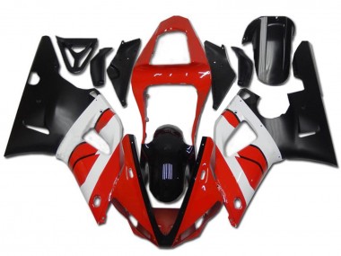 Preisgünstige Yamaha YZF R1 Motorrad Verkleidung 2000-2001 - Rot Weiss Glanzendes Schwarz