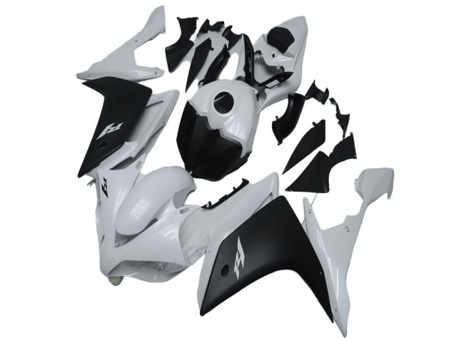 Preisgünstige Yamaha YZF R1 Motorrad Verkleidung 2007-2008 - Weiss Matt Schwarz