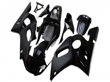 Preisgünstige Yamaha YZF R6 Motorrad Verkleidung 1998-2002 - Glanzendes Schwarz Matt Schwarz