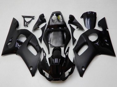 Preisgünstige Yamaha YZF R6 Motorrad Verkleidung 1998-2002 - Glanzendes Schwarz Matt Schwarz