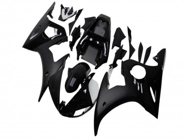 Preisgünstige Yamaha YZF R6 Motorrad Verkleidung 2003-2004 - Glanzendes Schwarz Matt Schwarz
