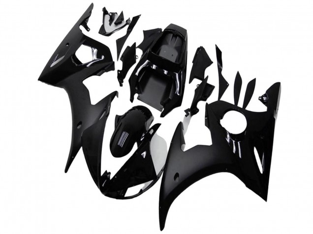 Preisgünstige Yamaha YZF R6 Motorrad Verkleidung 2003-2004 - Glanzendes Schwarz Matt Schwarz