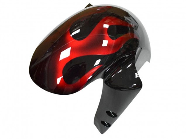 Preisgünstige Yamaha YZF R6 Motorrad Verkleidung 2003-2004 - Glanzendes Schwarz Rot Flamme
