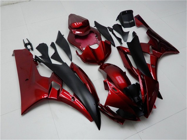 Preisgünstige Yamaha YZF R6 Motorrad Verkleidung Kit 2006-2007 - Rot Matt Schwarz