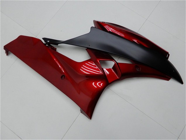 Preisgünstige Yamaha YZF R6 Motorrad Verkleidung Kit 2006-2007 - Rot Matt Schwarz