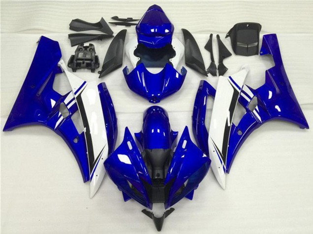 Preisgünstige Yamaha YZF R6 Motorrad Verkleidung 2006-2007 - Blau Weiss Schwarz