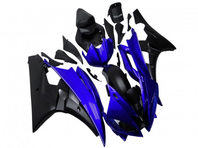 Preisgünstige Yamaha YZF R6 Motorrad Verkleidung 2006-2007 - Blau Matt Schwarz