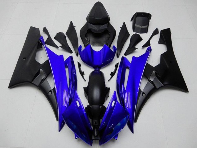 Preisgünstige Yamaha YZF R6 Motorrad Verkleidung 2006-2007 - Blau Matt Schwarz