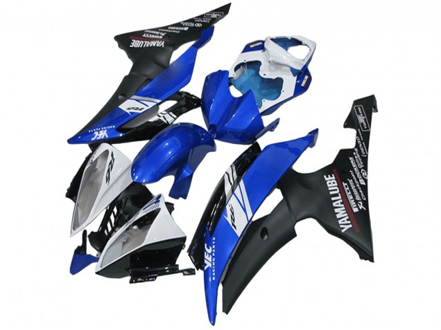 Preisgünstige Yamaha YZF R6 Motorrad Verkleidung 2008-2016 - Weiss Blau Matt Schwarz Yamalube