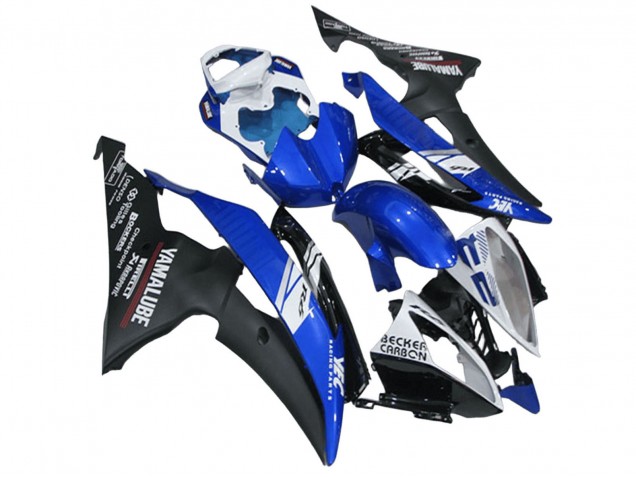 Preisgünstige Yamaha YZF R6 Motorrad Verkleidung 2008-2016 - Weiss Blau Matt Schwarz Yamalube