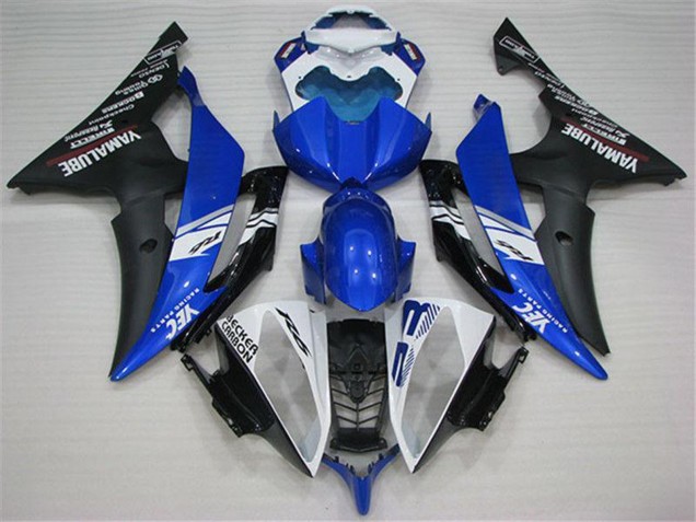 Preisgünstige Yamaha YZF R6 Motorrad Verkleidung 2008-2016 - Weiss Blau Matt Schwarz Yamalube