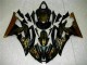 Preisgünstige Yamaha YZF R6 Motorrad Verkleidung 2008-2016 - Glanzendes Schwarz Gold Flamme