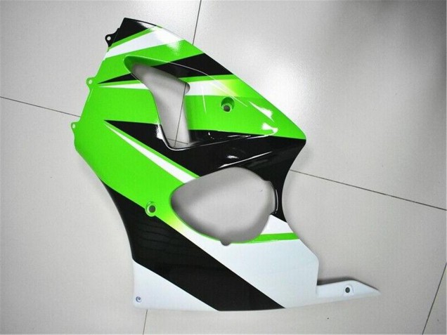 Preisgünstige Kawasaki ZX6R Motorrad Verkleidung Kit 2000-2002 - Grun Weiss Schwarz