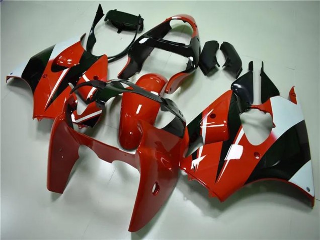 Preisgünstige Kawasaki ZX6R Motorrad Verkleidung 2000-2002 - Weiss Rot Glanzendes Schwarz