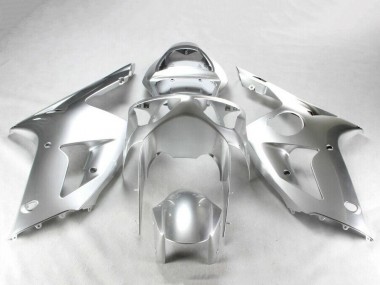 Preisgünstige Kawasaki ZX6R Motorrad Verkleidung Kit 2003-2004 - Silber