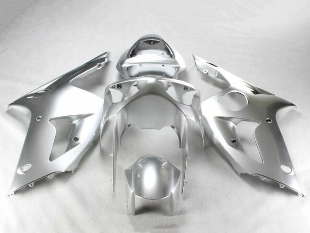 Preisgünstige Kawasaki ZX6R Motorrad Verkleidung Kit 2003-2004 - Silber